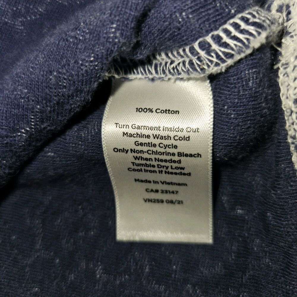 Talbots XL Blue Floral Cotton Pullover Top Bateau Neck Coastal Preppy - Picture 4 of 6
